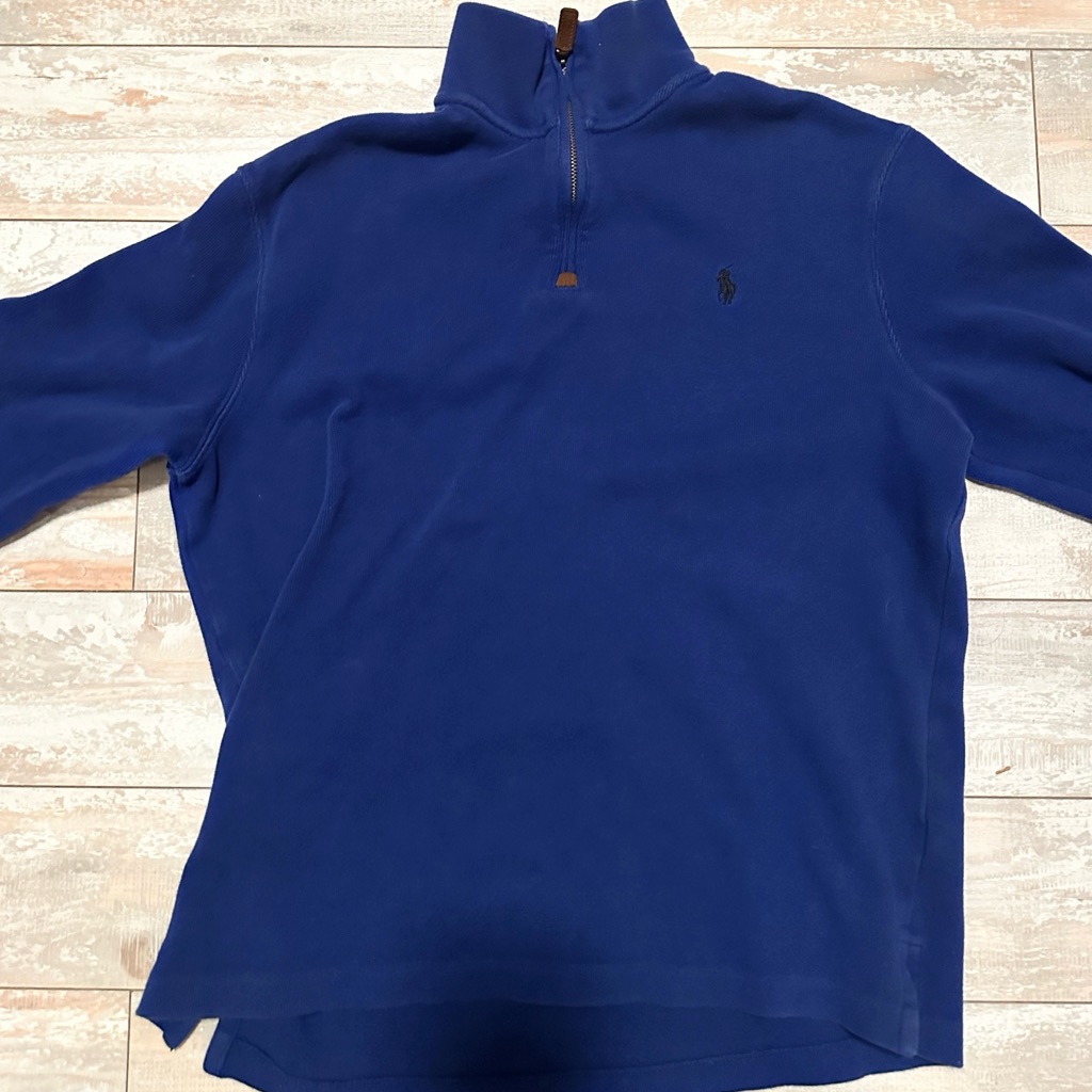Polo Ralph Lauren Estate Rib Quarter Zip Sweater - Royal Blue - Medium